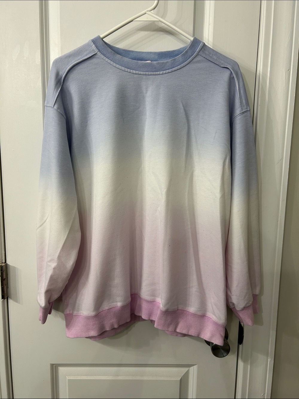 Pastel Ombre Crewneck Sweatshirt - Lavender, Cream & Pink